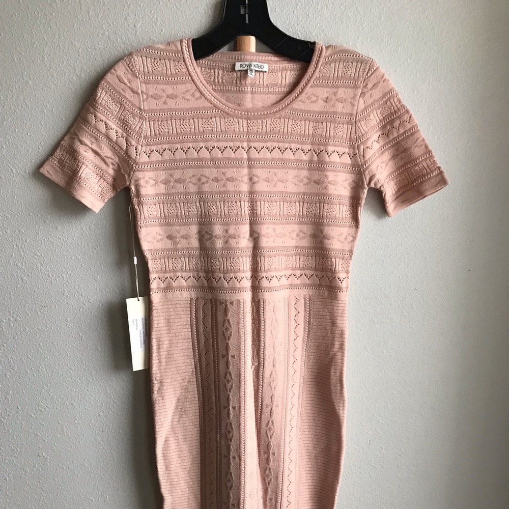 Pink knit dress